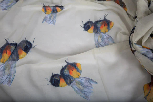 Printed Recycled Bottle Bees Scarf