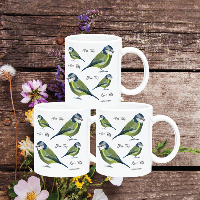 Blue Tit White Mugs