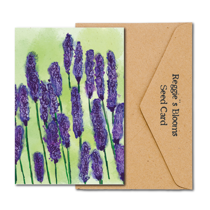 LAVENDER IN THE BREEZE WILDFLOWER PLANTABLE SEED GREETING CARD