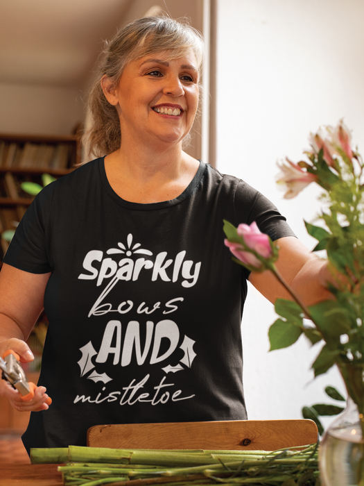 Sparkly Bows and Mistletoes T-shirt