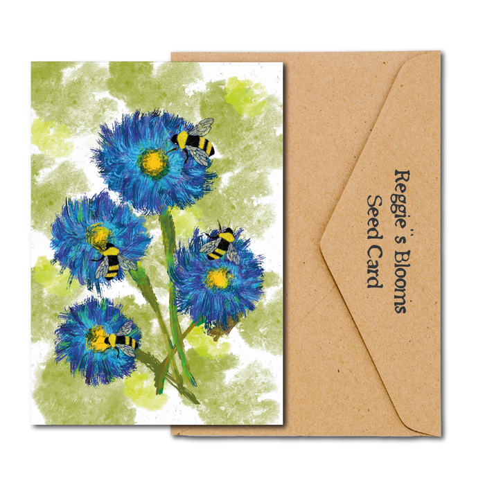 CORNFLOWER BLUE WILDFLOWER PLANTABLE SEED GREETING CARD