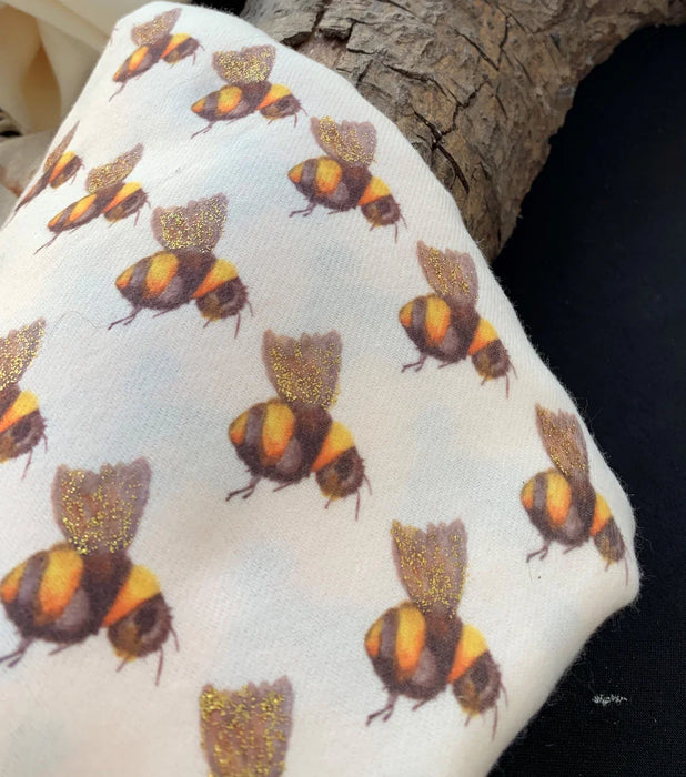 Bees handprinted Cashmere Feel Scarf