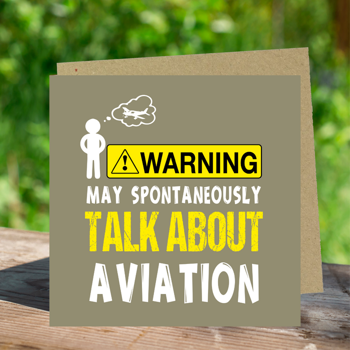 Warning Might Talk About Aviation Greeting Card