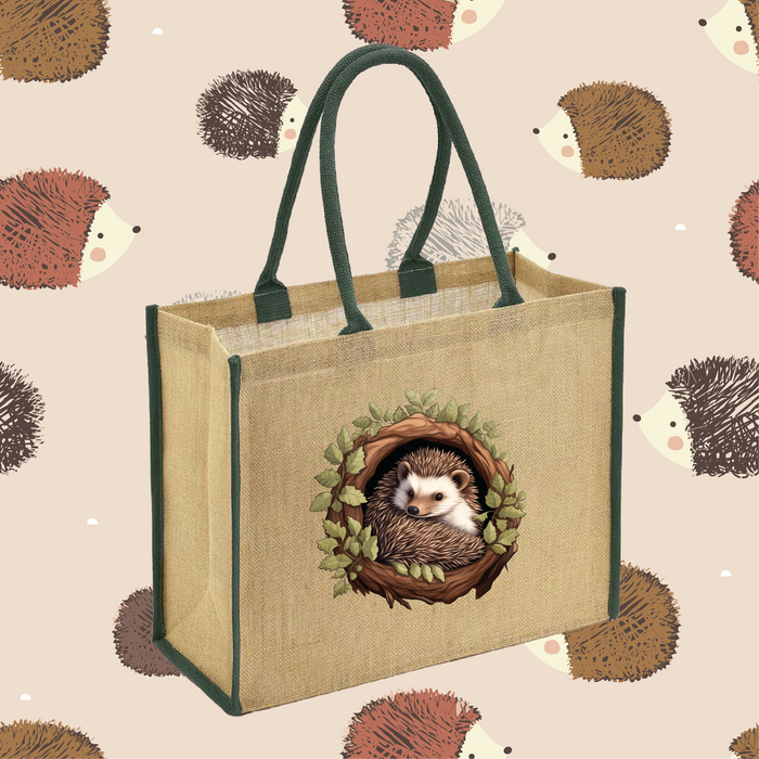 Cute Hedgehog Jute Bag