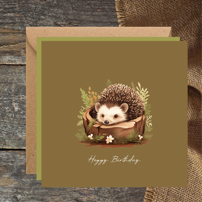Hedgehog Cute Happy Birthday Card