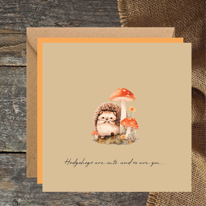 Hedgehogs Are Cute and So Are You Birthday Card