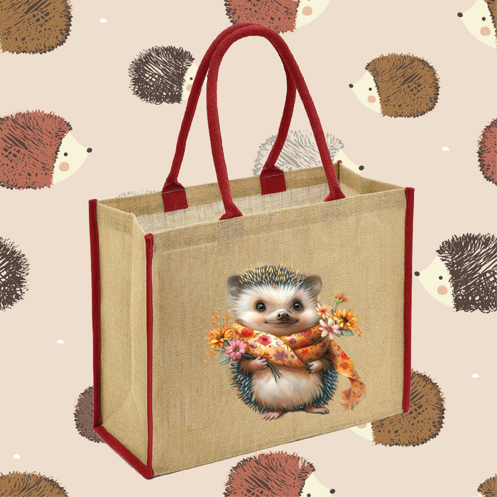Cute Hedgehog Jute Bag