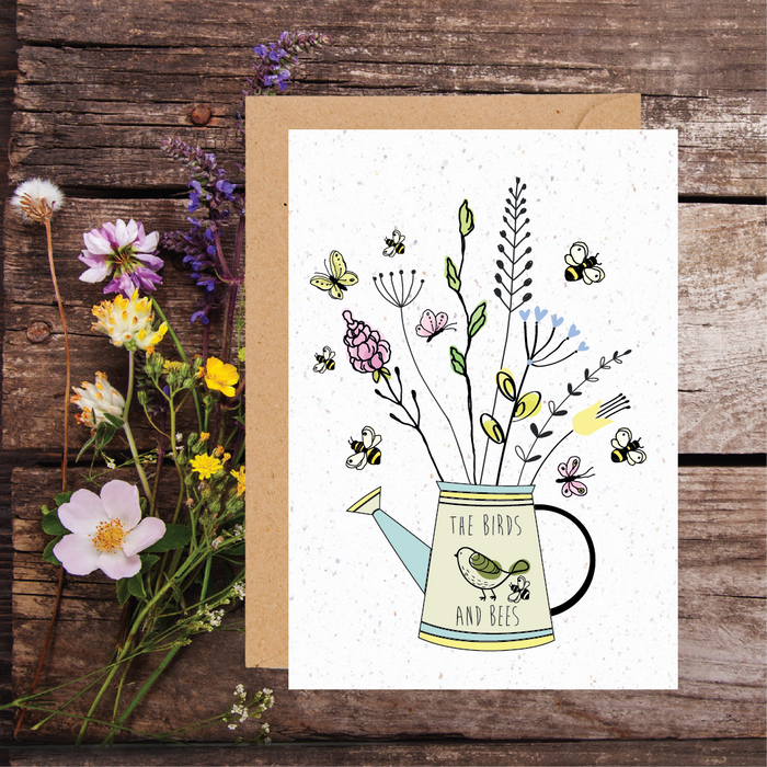 THE BIRDS AND THE BEES WiLDFLOWER PLANTABLE SEED GREETING CARD