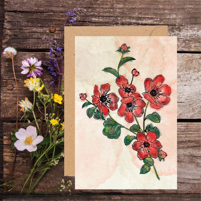 POPPIES WiLDFLOWER PLANTABLE SEED GREETING CARD