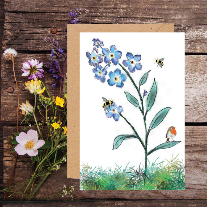 FORGET ME NOT WILDFLOWER PLANTABLE SEED GREETING CARD