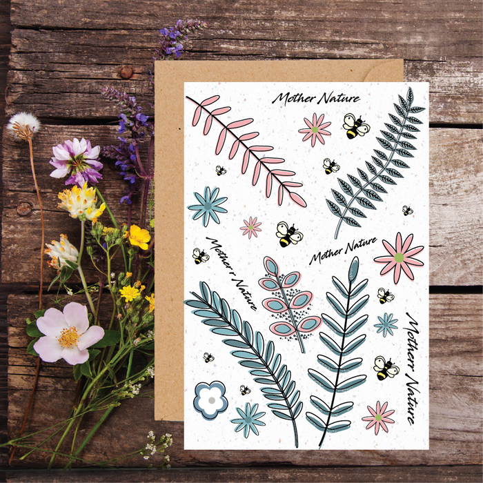 MOTHER NATURE WiLDFLOWER PLANTABLE SEED GREETING CARD