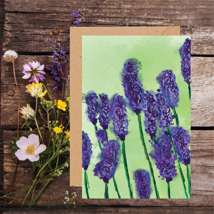LAVENDER IN THE BREEZE WILDFLOWER PLANTABLE SEED GREETING CARD