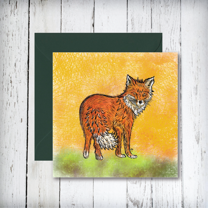 Orange Fox Greetings Card