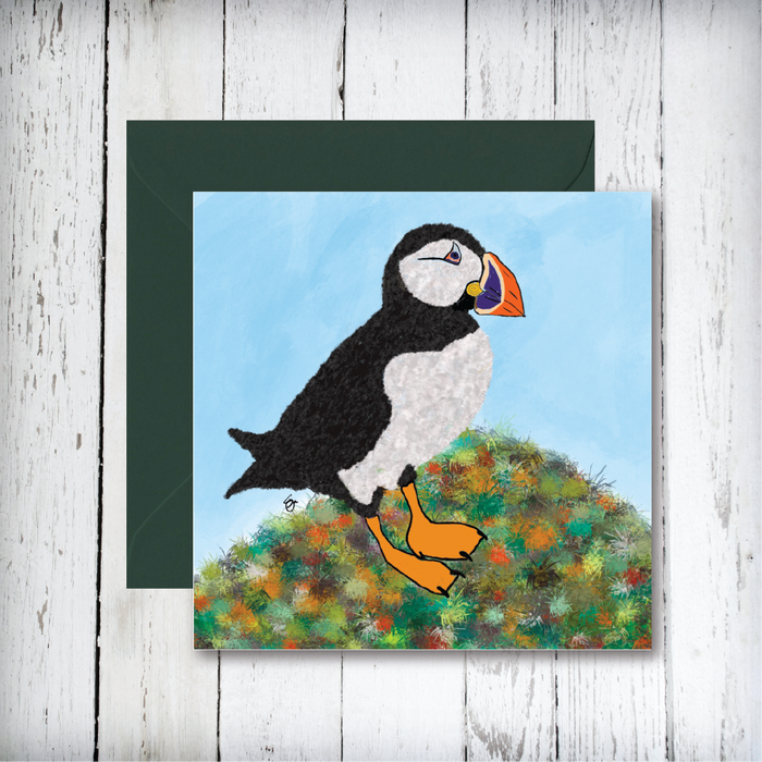 Puffin Art Greetings Card