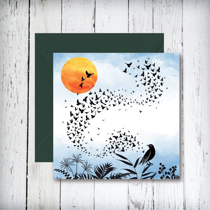 Starling Murmuration Greetings Card