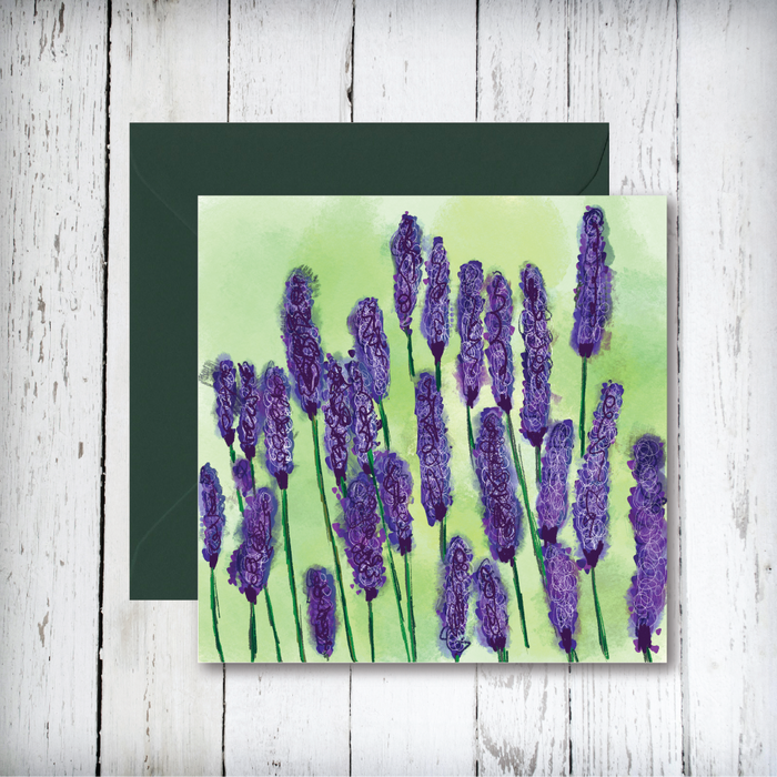 Lavender in the Breeze Art Greetings Card
