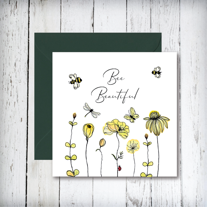 SJH Bee Beautiful Greetings Card