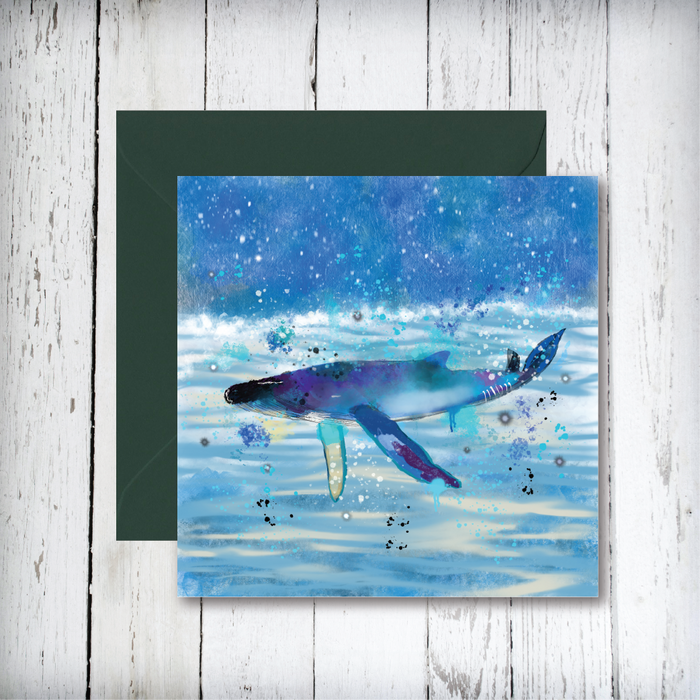 SJH Whale Art Greetings Card