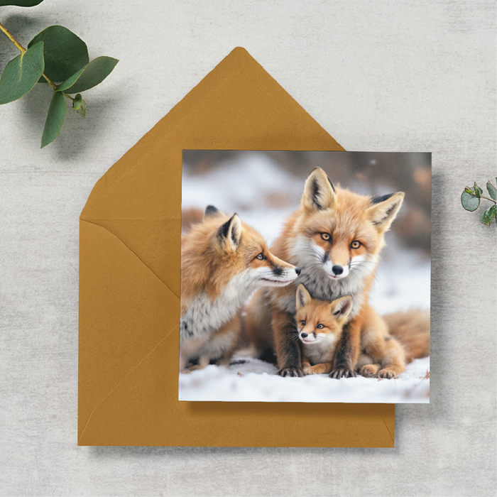 Fox Family in the Snow