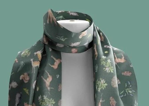 Printed Recycled Bottle Woodland Scarf