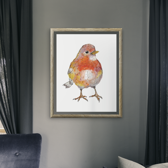 Painted Robin Red Breast Room Art