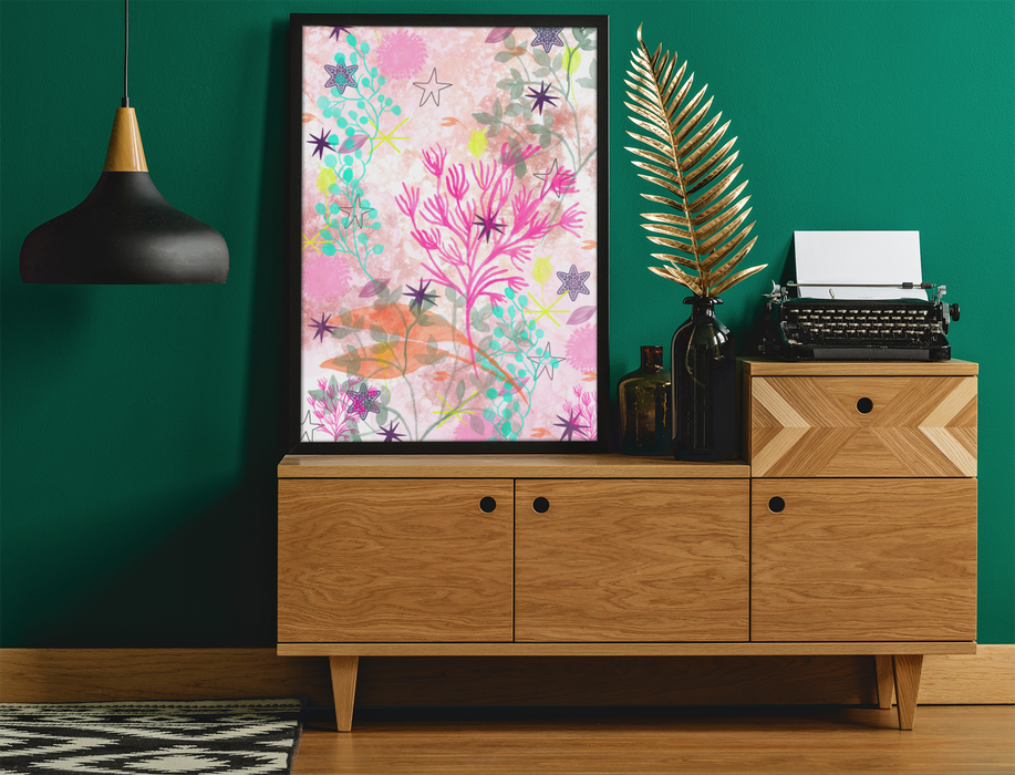 Pink Coral Abstract Room Art