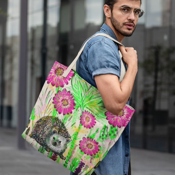 Pink Hedgehog Tote Bag