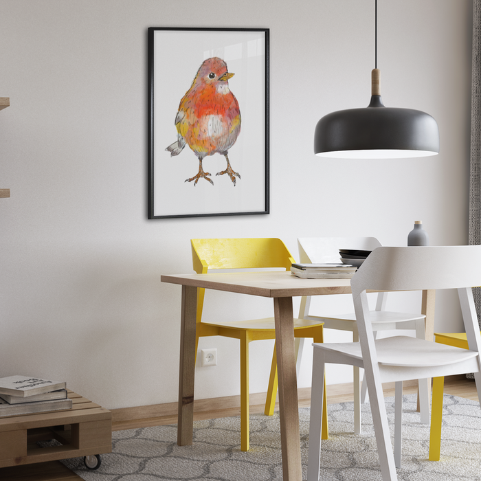 Painted Robin Red Breast Room Art