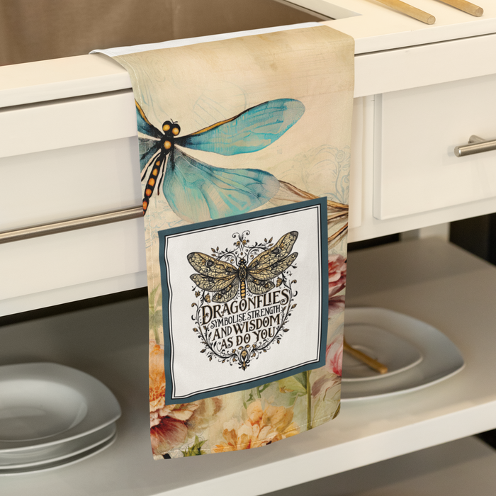 Dragonflies symbolise strength and wisdom Tea Towel