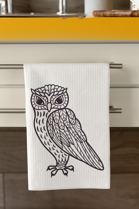 Owl Illustrated Tea Towel