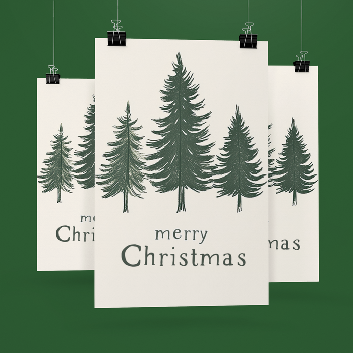 Merry Christmas Trees Tea Towels