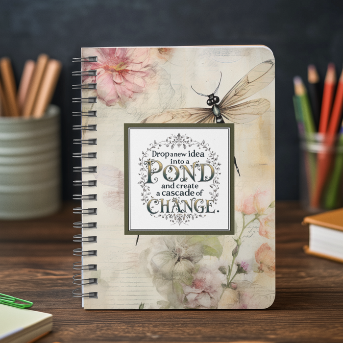 Drop and Idea Into a Pond and create a cascade of change A5 Notebook