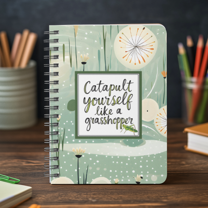 Catapult Yourself Like a Grasshopper A5 Notebook