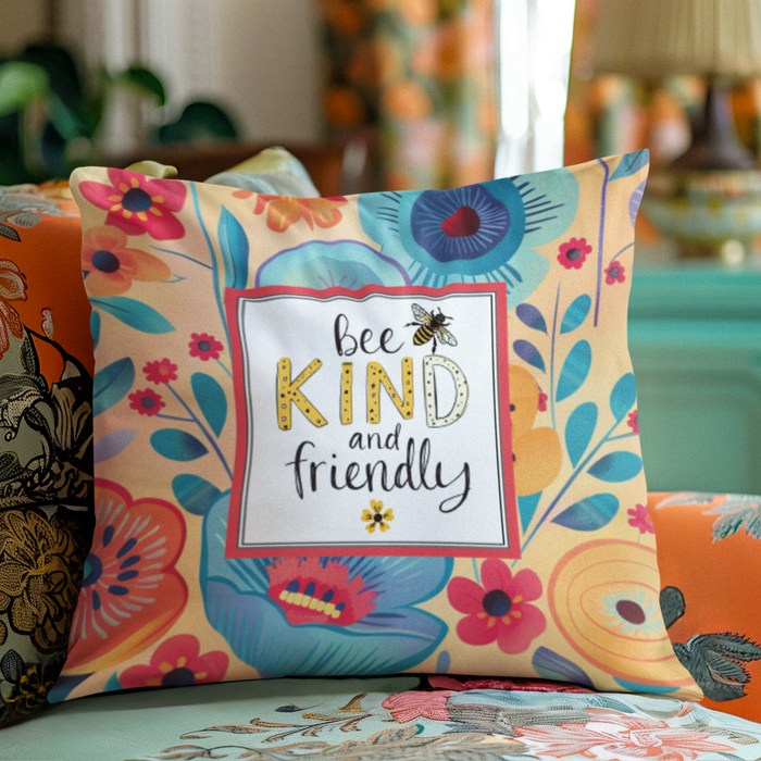 Bee Kind and Friendly cushion