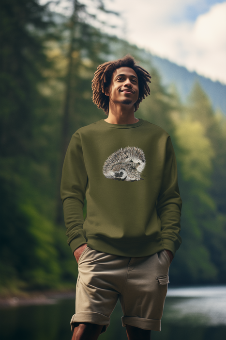 Adult Hedgehog and Baby Hog Organic Sweatshirt