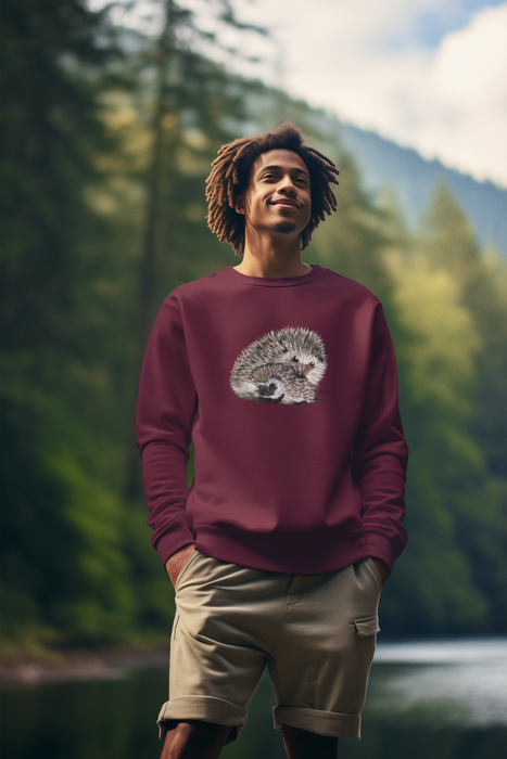 Adult Hedgehog and Baby Hog Organic Sweatshirt