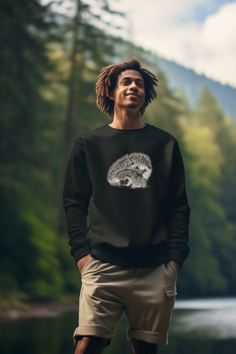 Adult Hedgehog and Baby Hog Organic Sweatshirt