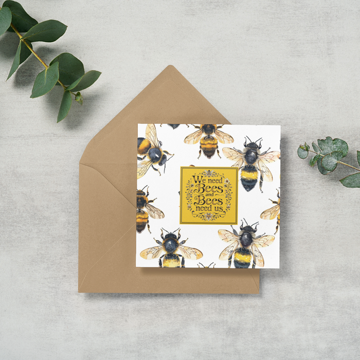 We need Bees and Bees need Us Greeting Card