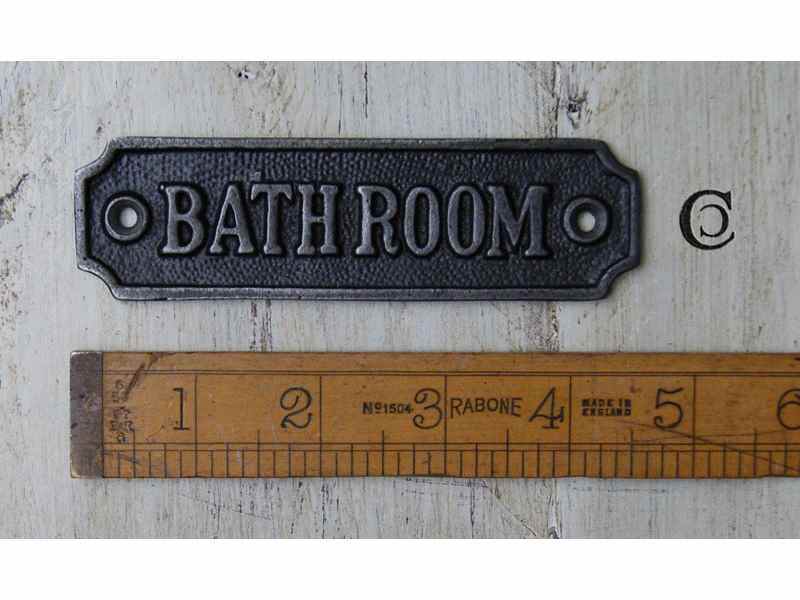 Bathroom Cast antique Iron Plaque