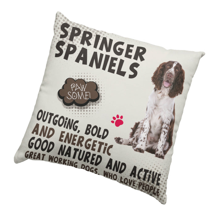 Springer Spaniel Dog Trait Cushion