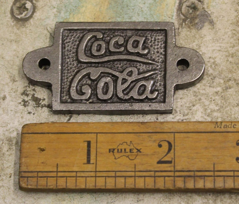Coca Cola Cast Iron Miniature Plaque