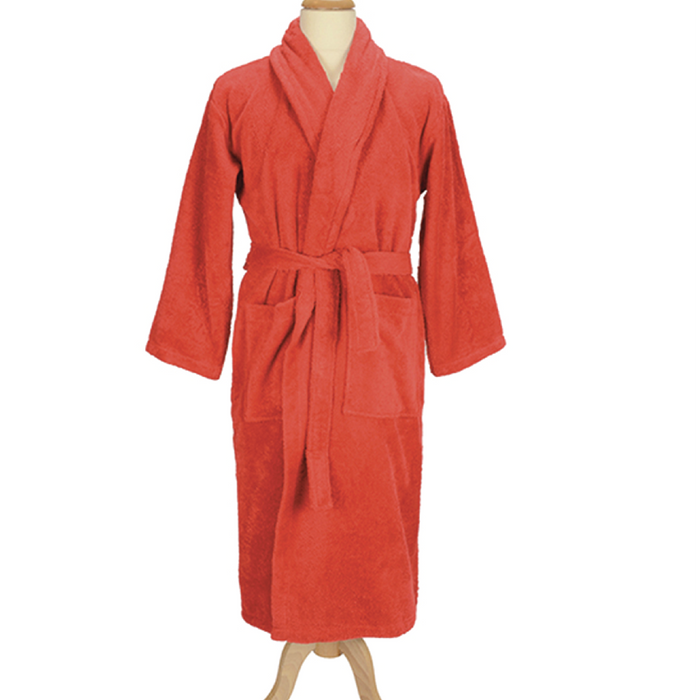 Bath robe with shawl collar