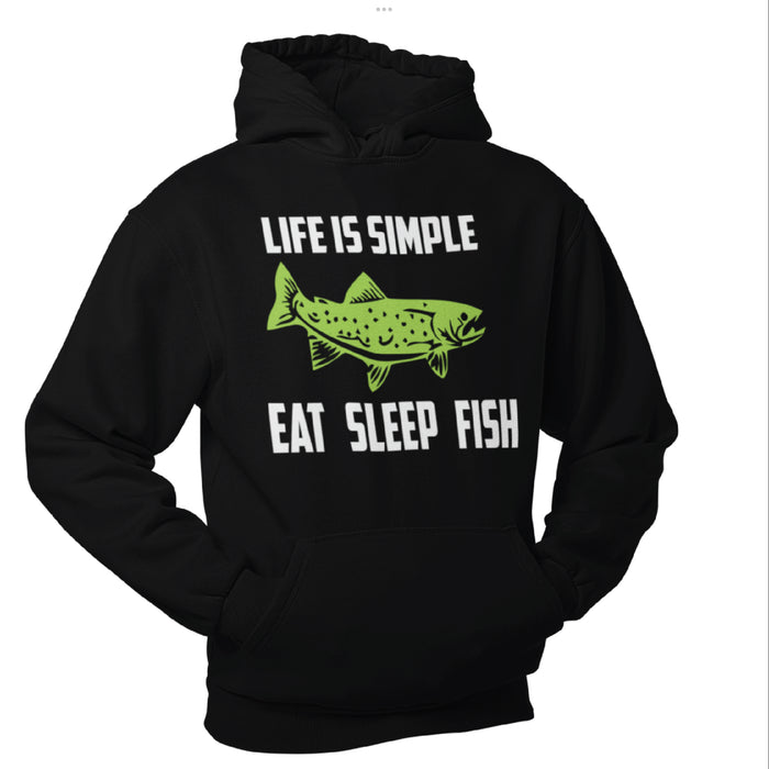 Life is simple, Eat, Sleep, Fish, Fishing Humour Hoodie