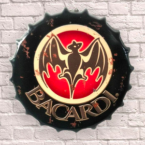 Bacardi Giant 30cm Bottle Top Wall Sign