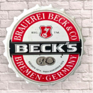 Becks Giant 30cm Bottle Top Wall Sign