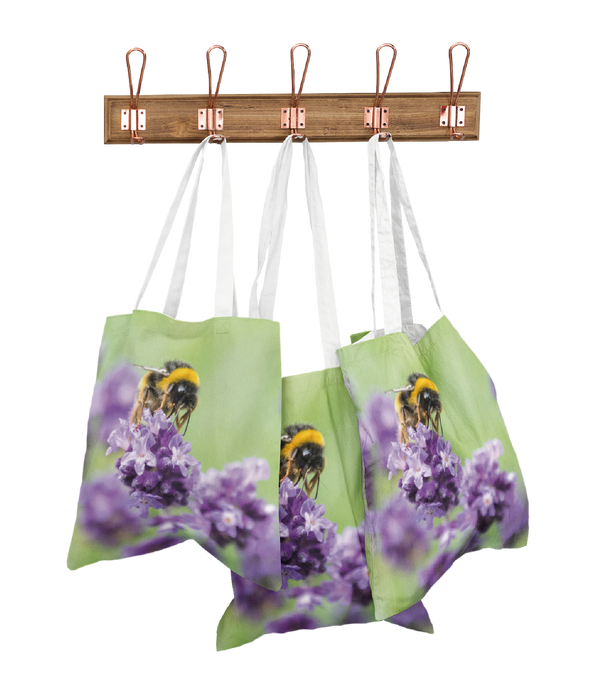 Jane Stanley's Bee Loving Lavender Wipeable Bag for Life Shopping Bag