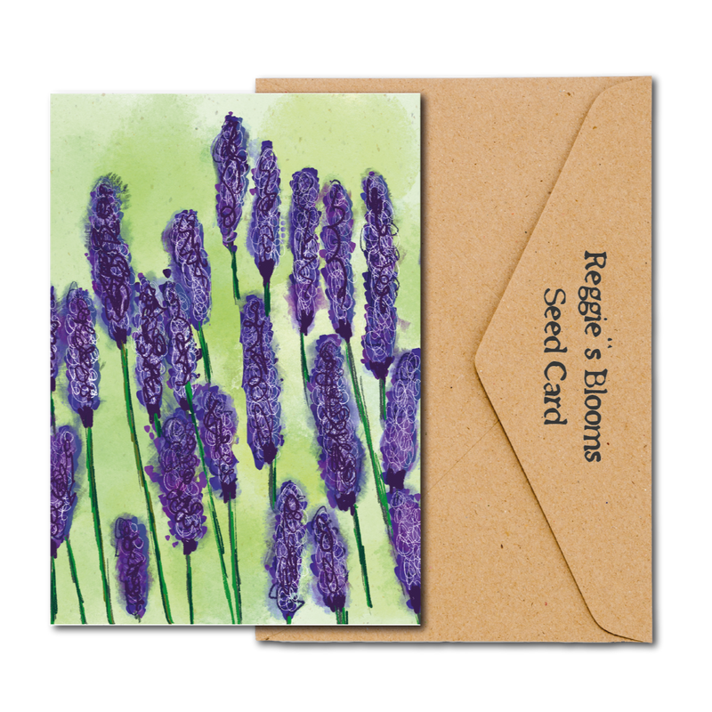 LAVENDER IN THE BREEZE WiLDFLOWER PLANTABLE SEED GREETING CARD