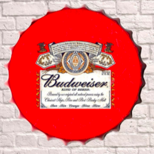 Budweiser Red Giant 30cm Bottle Top Wall Sign