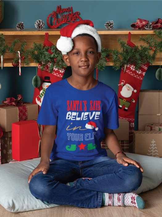 Santa Says Believe in Your Elf Christmas T-shirt