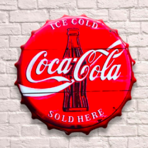 Coca Cola Giant 30cm Bottle Top Wall Sign